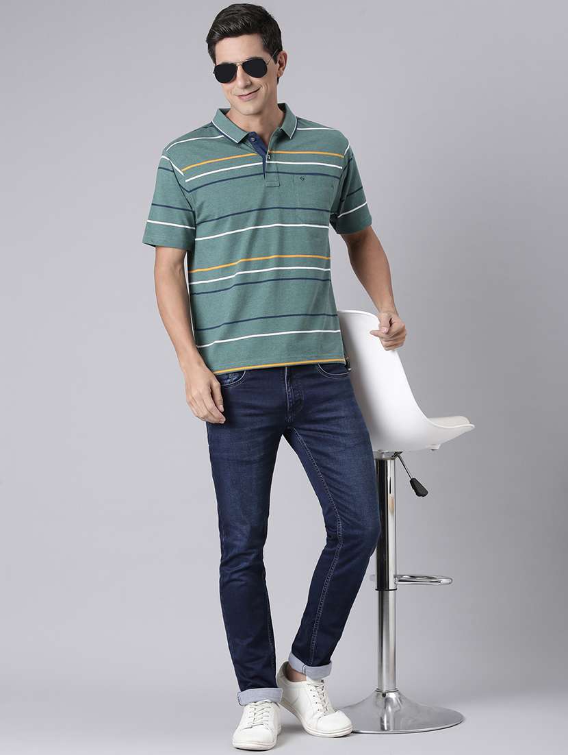 men striped short sleeve regular fit polo t-shirt - 22094108 -  Standard Image - 3
