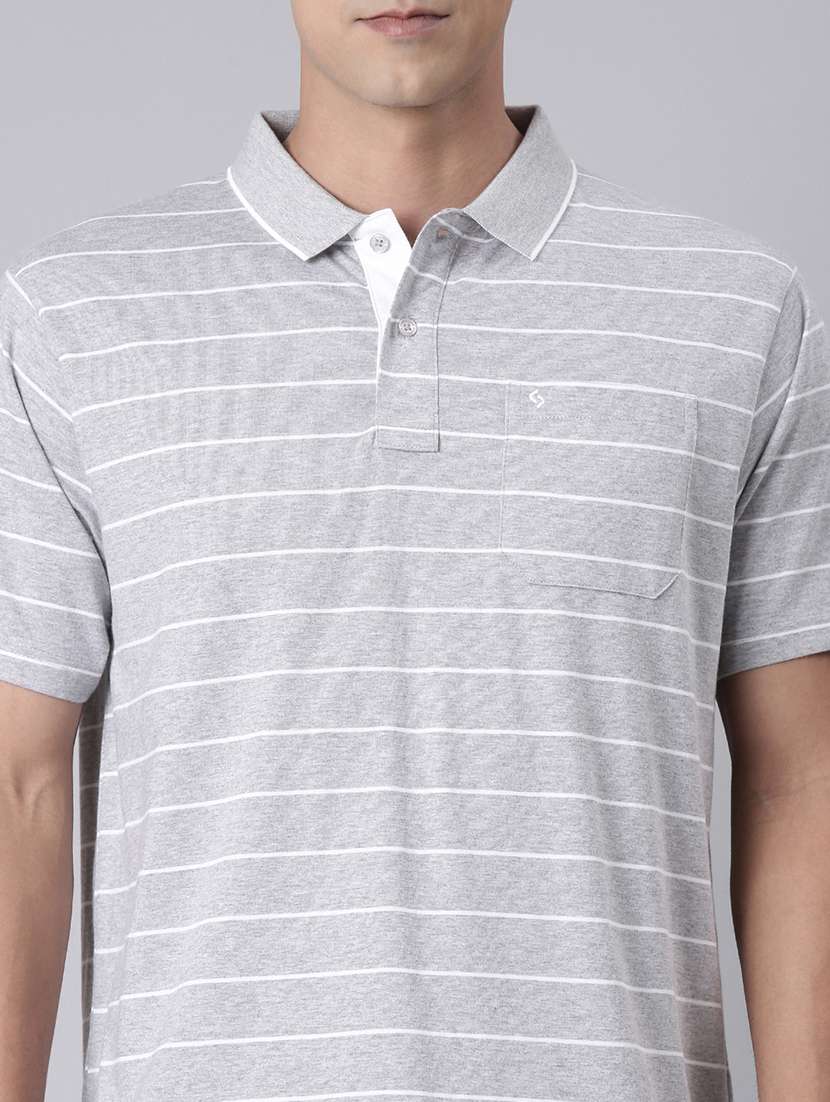 men striped short sleeve regular fit polo t-shirt - 22094111 -  Standard Image - 3