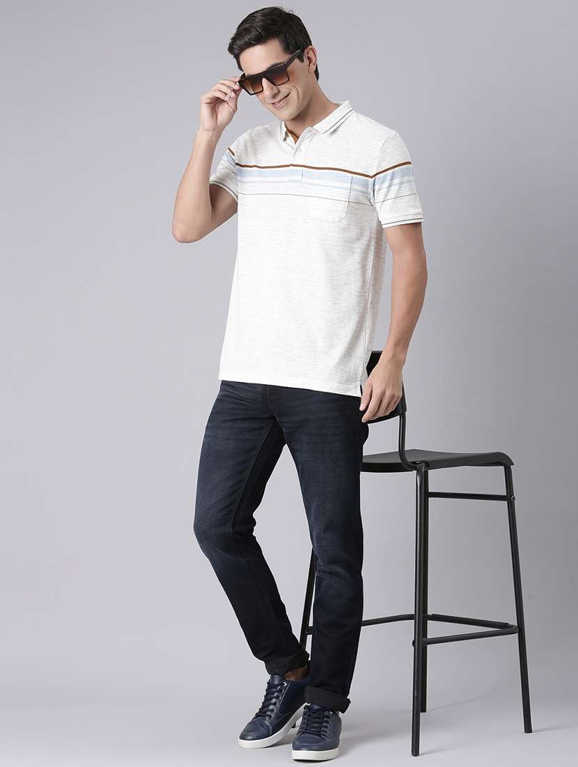 men striped short sleeve regular fit polo t-shirt - 22094112 -  Standard Image - 3