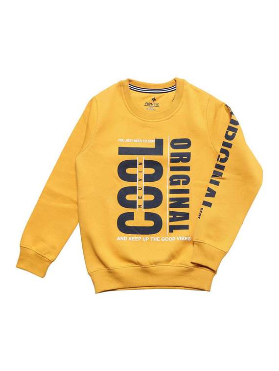 boys printed round neck long sleeve sweatshirt - 22094192 -  Zoom Image - 0