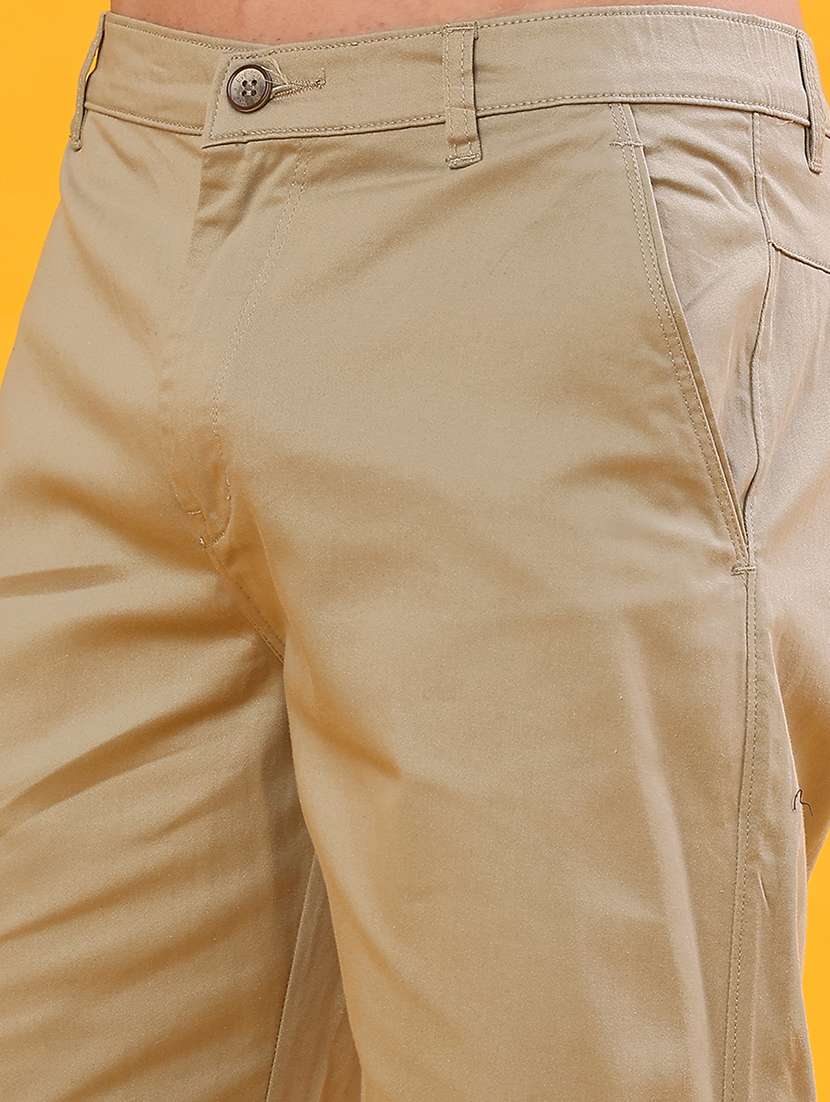 men solid mid rise casual chinos - 22094224 -  Standard Image - 5