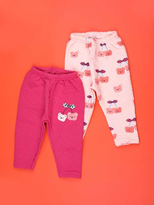 girls pack of 2 printed straight pants - 22094278 -  Standard Image - 0