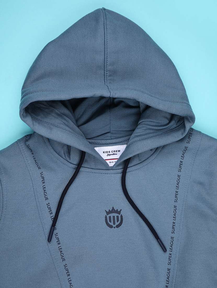 boys solid long sleeve hooded sweatshirt - 22094284 -  Standard Image - 3