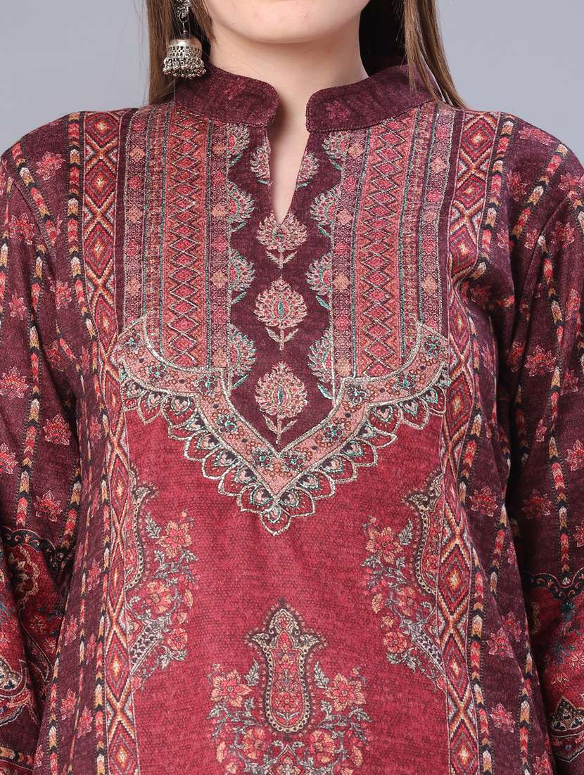 women printed long sleeve kurta pant with dupatta set - 22094378 -  Standard Image - 5