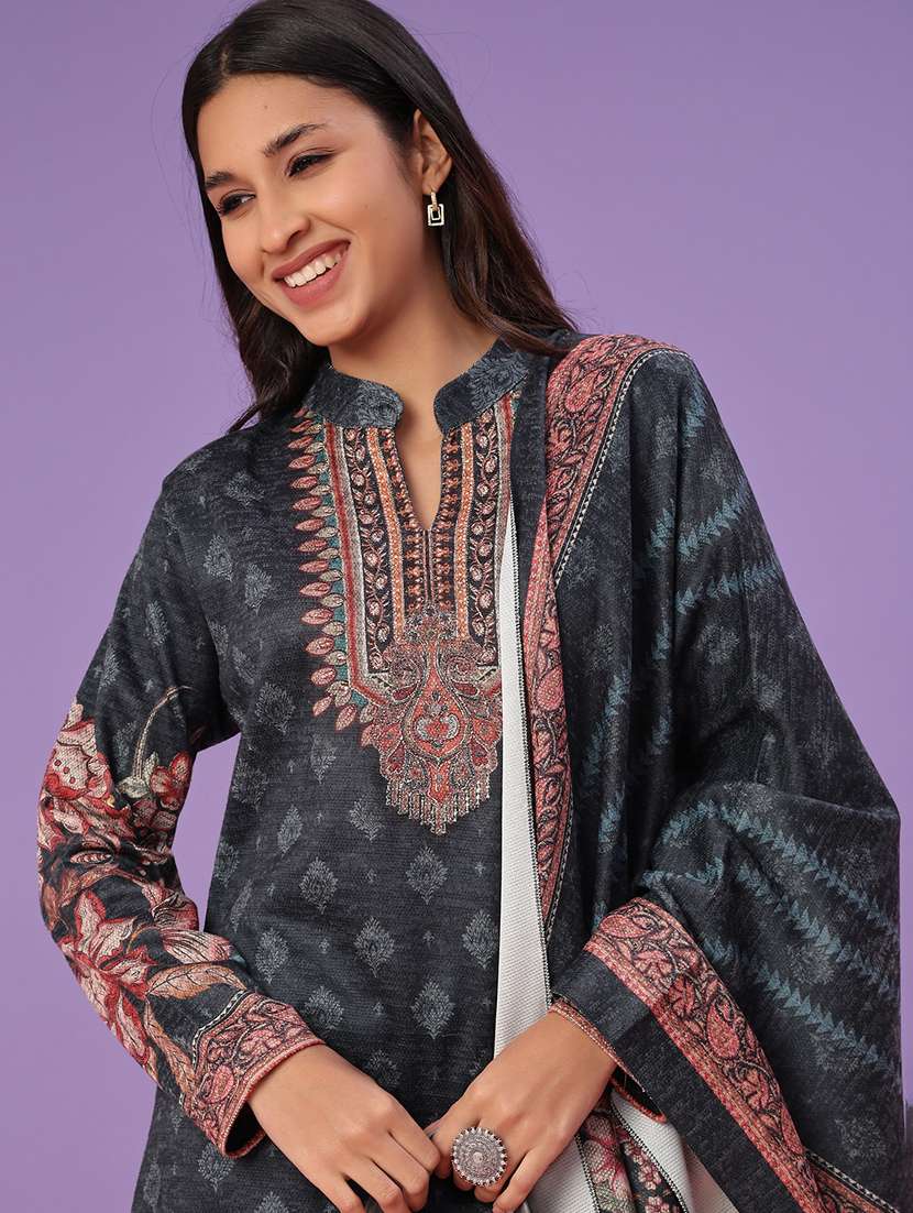 women printed long sleeve kurta pant with dupatta set - 22094392 -  Standard Image - 3