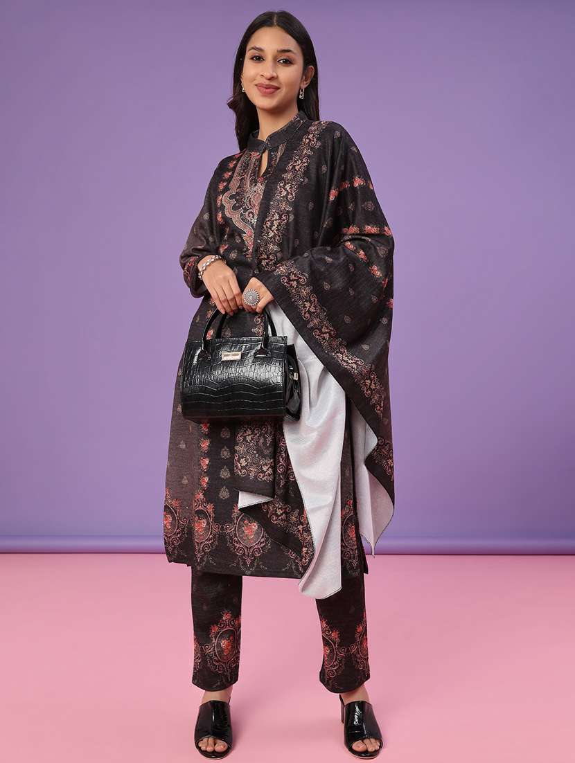 women printed long sleeve kurta pant with dupatta set - 22094396 -  Zoom Image - 0