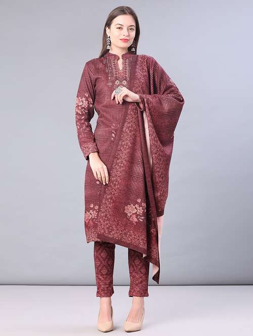 women printed long sleeve kurta pant with dupatta set - 22094397 -  Standard Image - 0