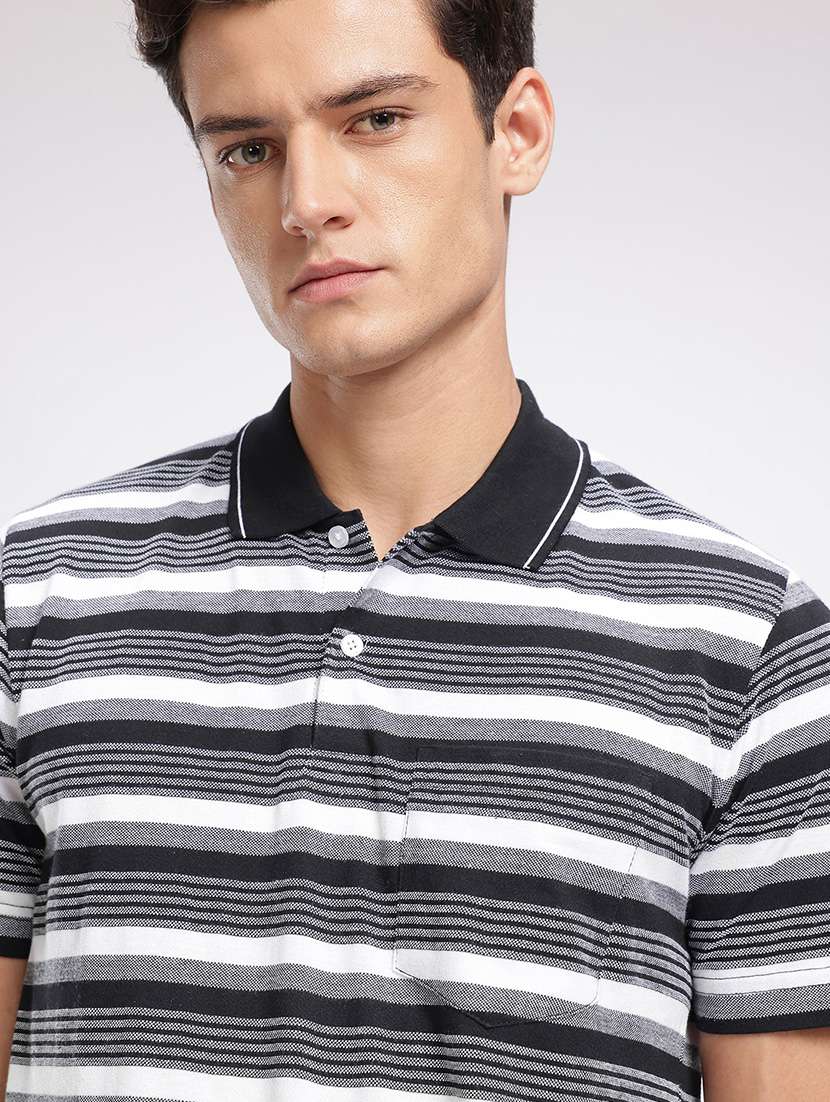 men striped short sleeve regular fit polo t-shirt - 22094406 -  Standard Image - 3