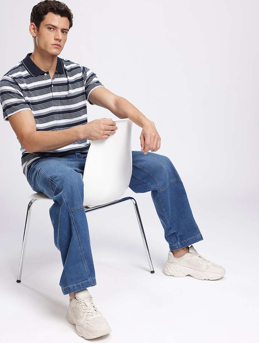 men striped short sleeve regular fit polo t-shirt - 22094407 -  Standard Image - 3