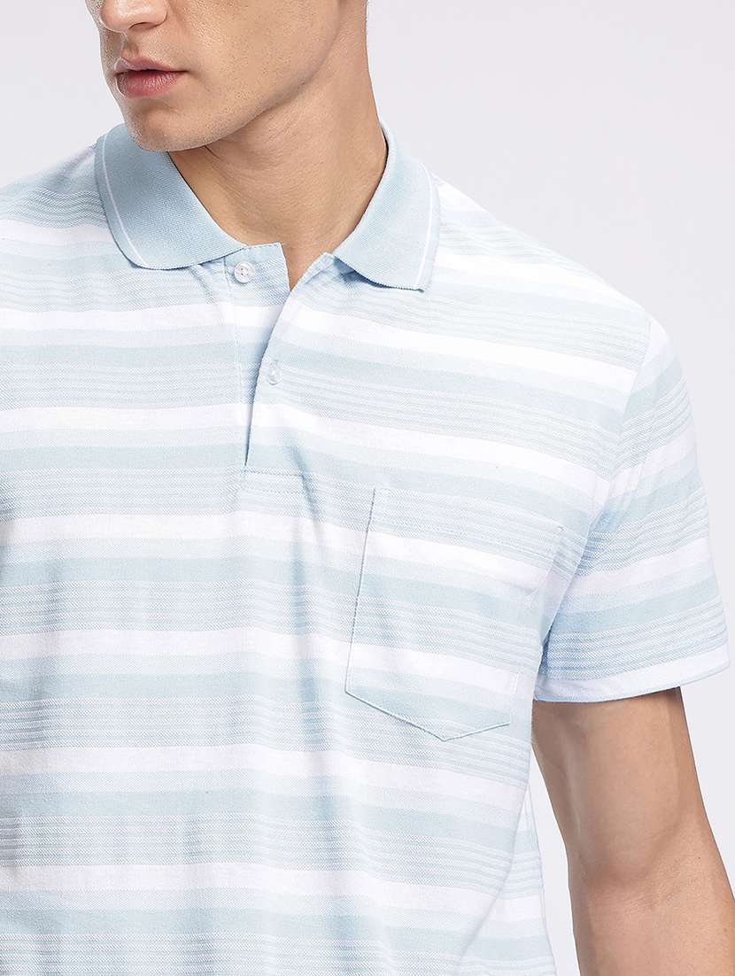 men striped short sleeve regular fit polo t-shirt - 22094408 -  Standard Image - 3