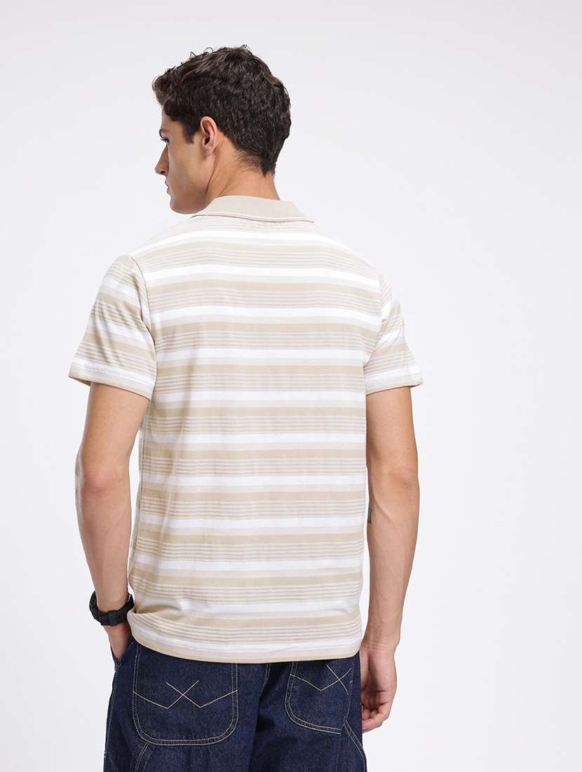 men striped short sleeve regular fit polo t-shirt - 22094409 -  Standard Image - 3