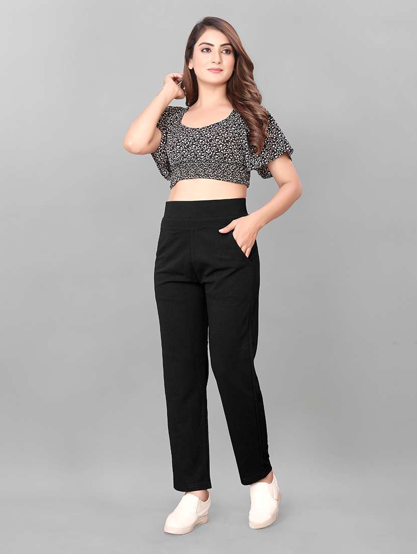 women solid mid rise straight trouser - 22094416 -  Standard Image - 3