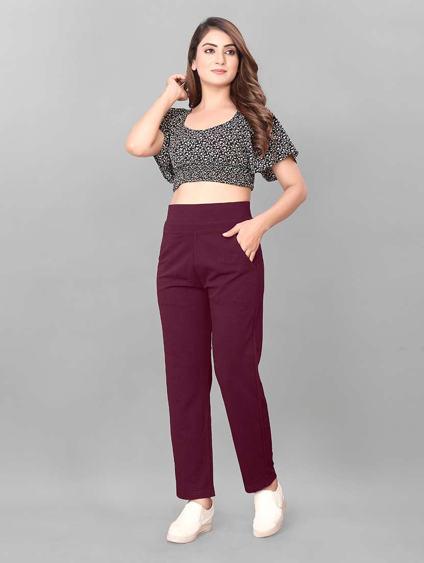 women solid mid rise straight trouser - 22094418 -  Standard Image - 3
