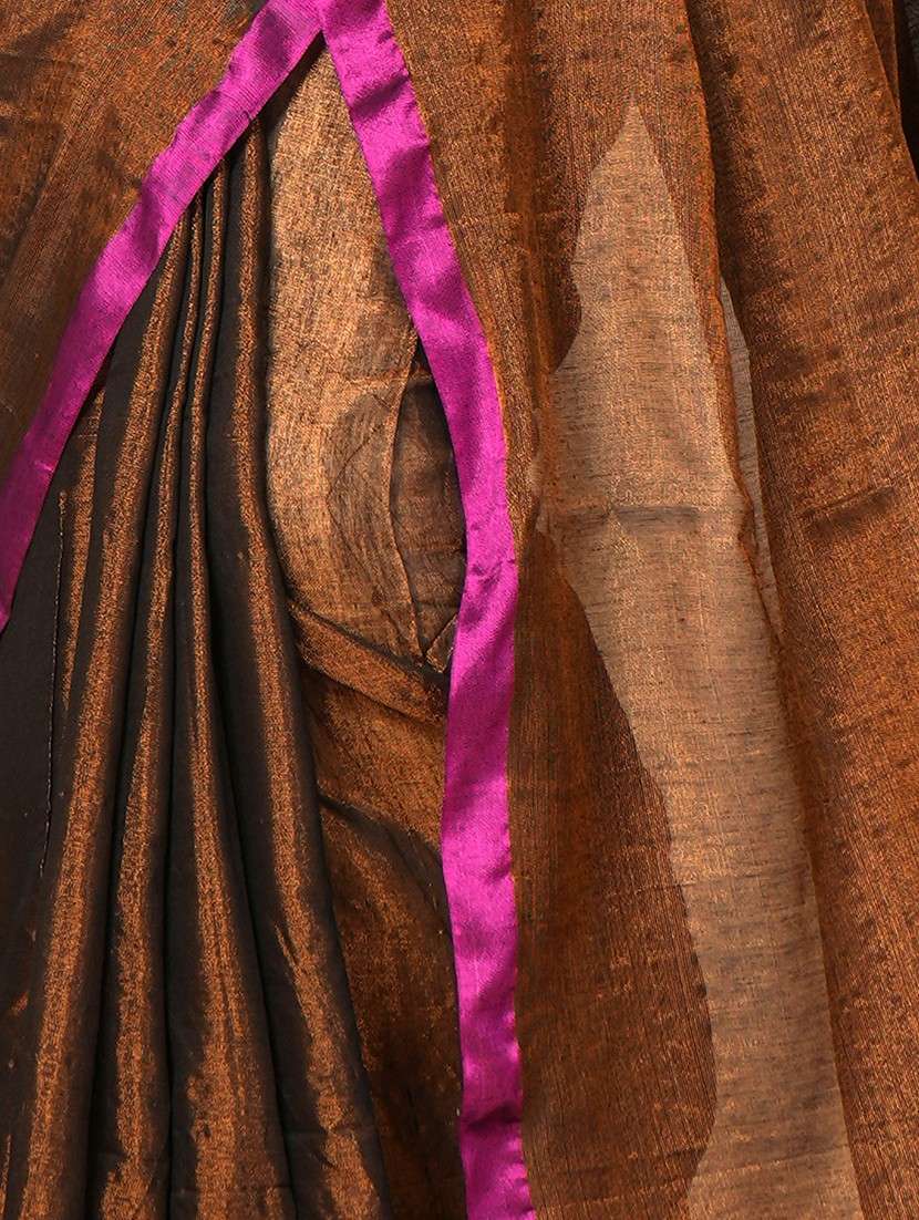 women solid handloom saree with blouse - 22094447 -  Standard Image - 3