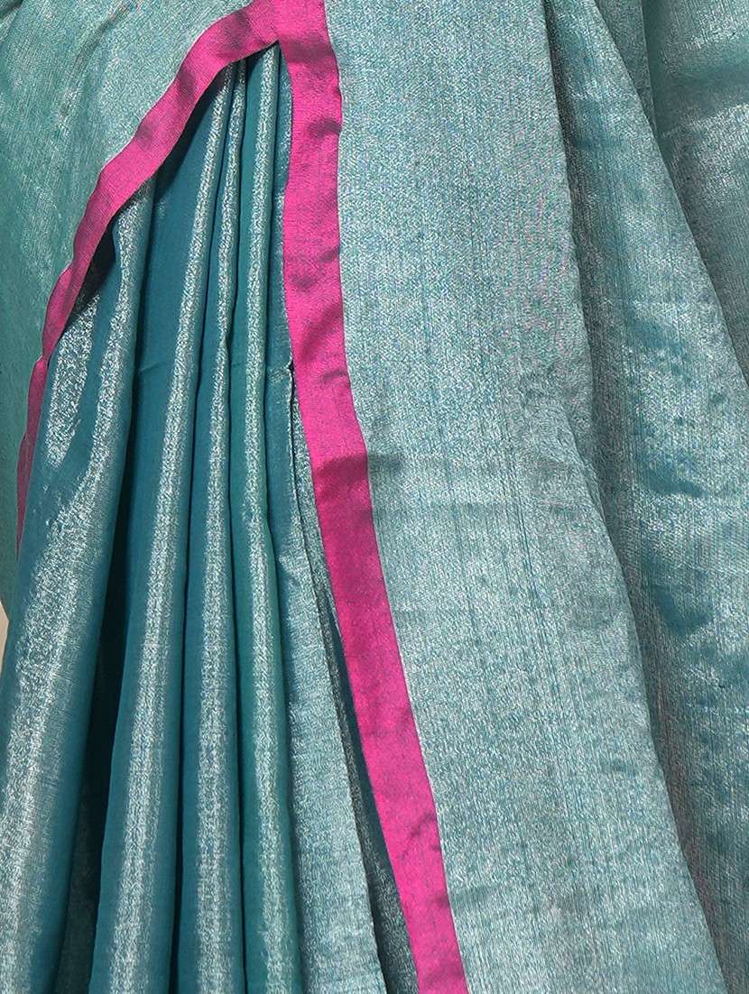 women solid handloom saree with blouse - 22094448 -  Standard Image - 3