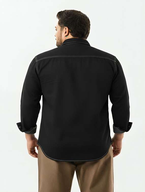 men solid long sleeve regular fit denim casual shirt - 22094498 -  Standard Image - 3