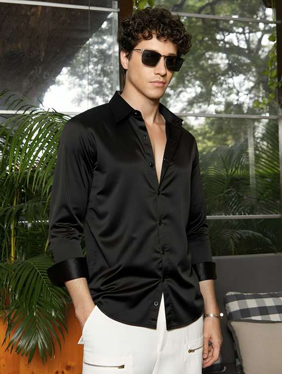 men solid long sleeve regular fit casual shirt - 22094511 -  Zoom Image - 0