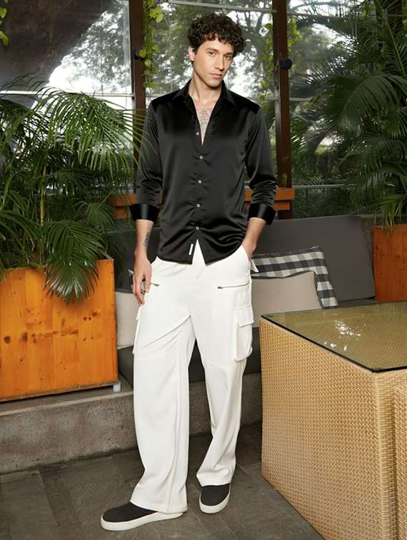 men solid long sleeve regular fit casual shirt - 22094511 -  Standard Image - 3