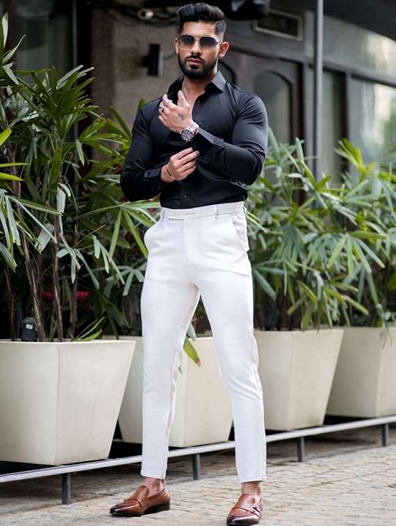 men solid long sleeve slim fit casual shirt - 22094515 -  Standard Image - 3
