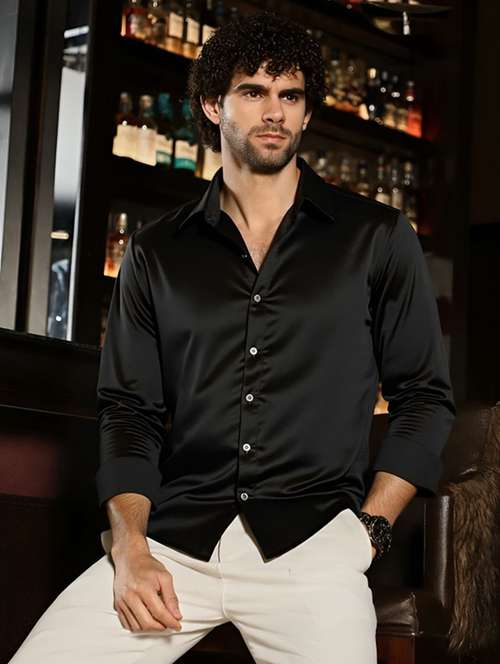 men solid long sleeve regular fit casual shirt - 22094516 -  Standard Image - 0