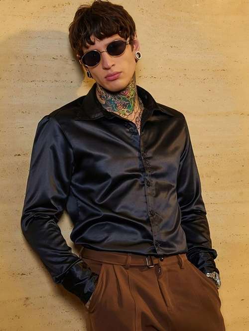 men solid long sleeve regular fit casual shirt - 22094517 -  Standard Image - 0