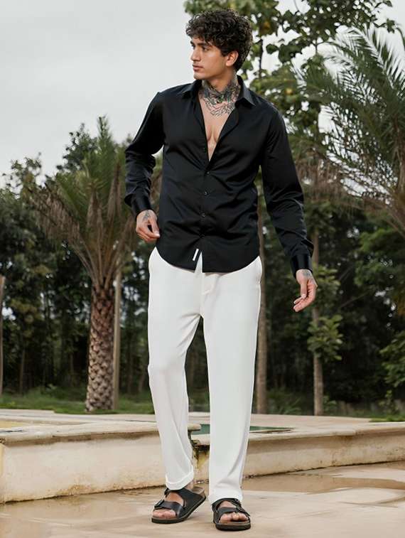 men solid long sleeve regular fit casual shirt - 22094520 -  Standard Image - 3