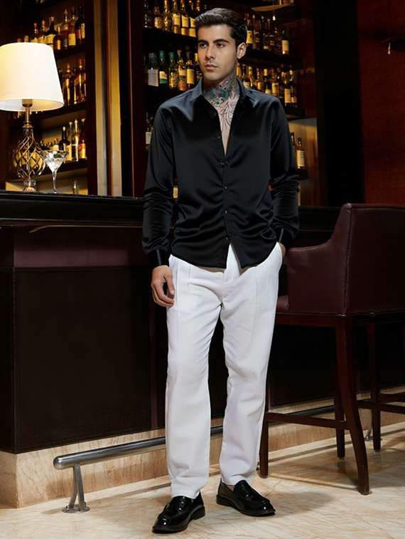 men solid long sleeve regular fit casual shirt - 22094525 -  Standard Image - 3