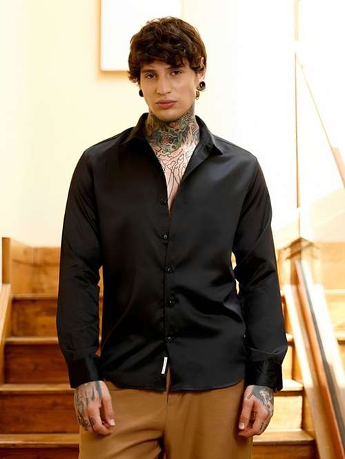 men solid long sleeve regular fit casual shirt - 22094528 -  Standard Image - 0