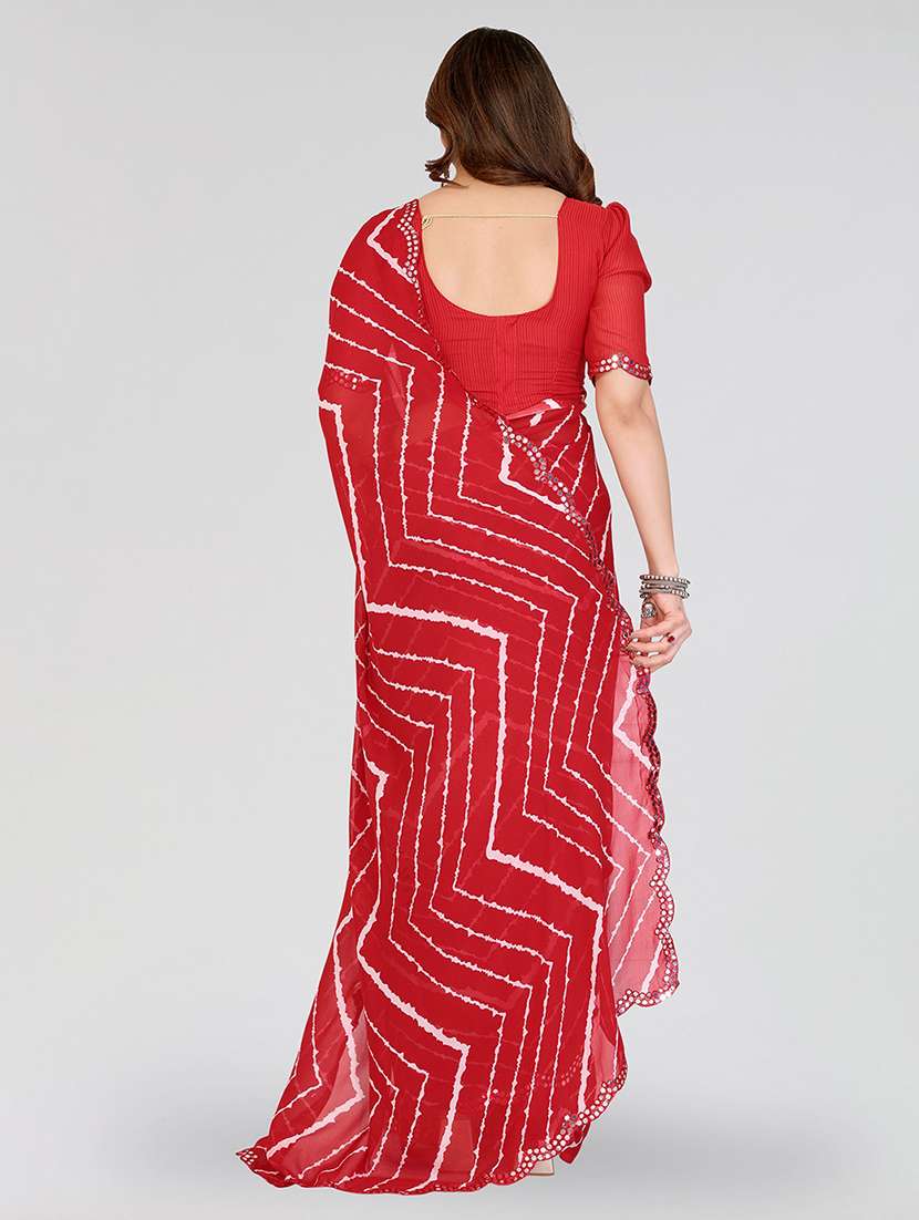 women printed casual wear saree with blouse - 22100204 -  Standard Image - 3