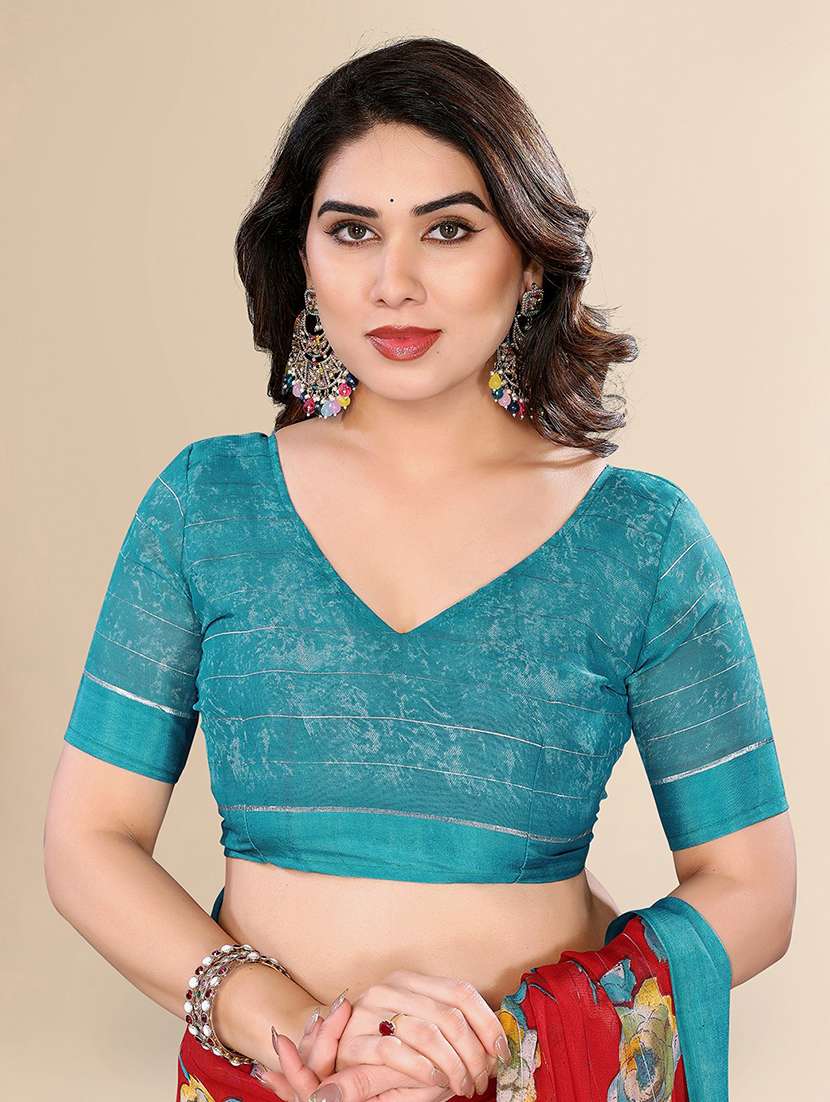 women printed casual wear saree with blouse - 22100392 -  Standard Image - 3