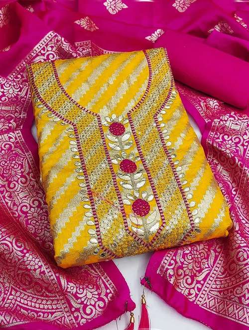 women self design embroidered unstitched suit set - 22100829 - Standard Image - 0