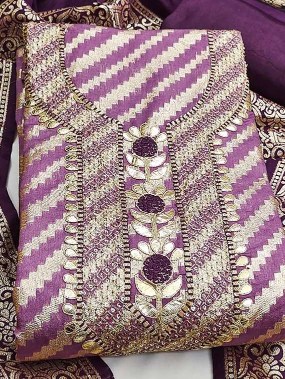 women self design embroidered unstitched suit set - 22100831 - Standard Image - 3