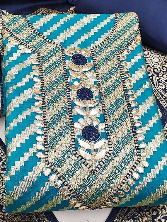women self design embroidered unstitched suit set - 22100832 - Standard Image - 3