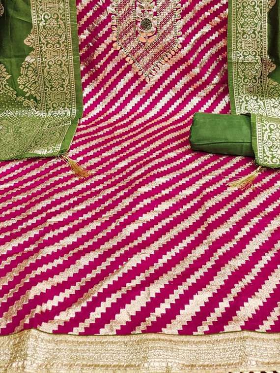 women self design embroidered unstitched suit set - 22100833 - Standard Image - 3