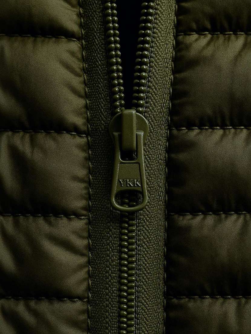 olive polyester quilted & puffer jacket - 22100869 -  Standard Image - 3