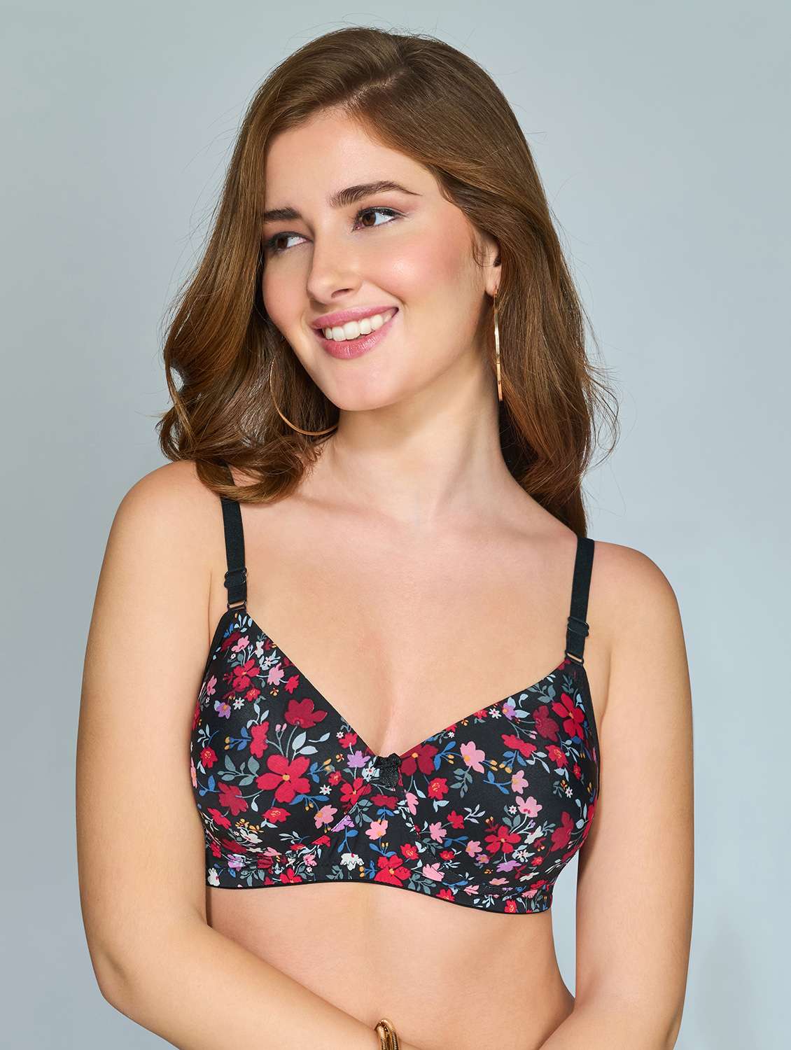 women printed lightly padded bra