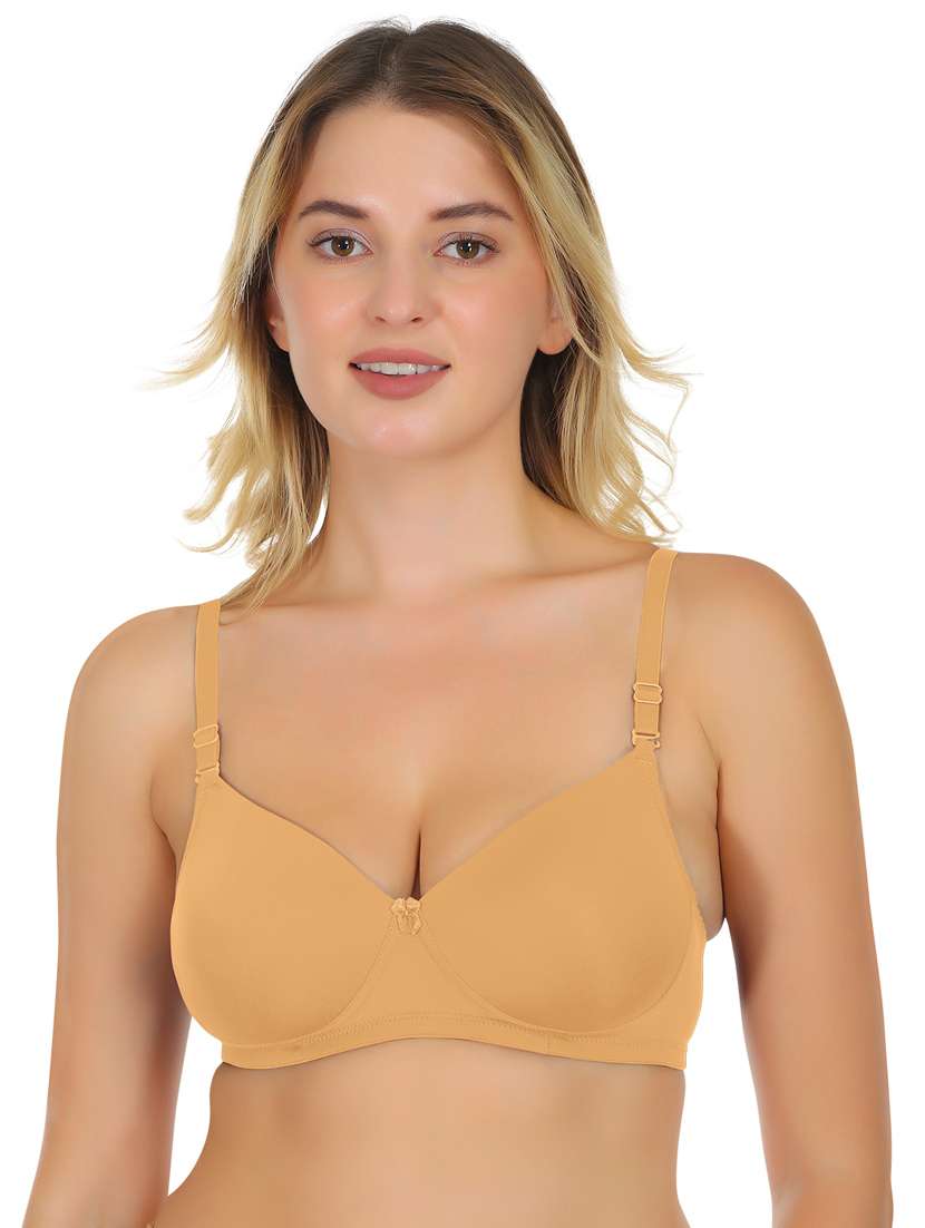 women solid lightly padded bra
