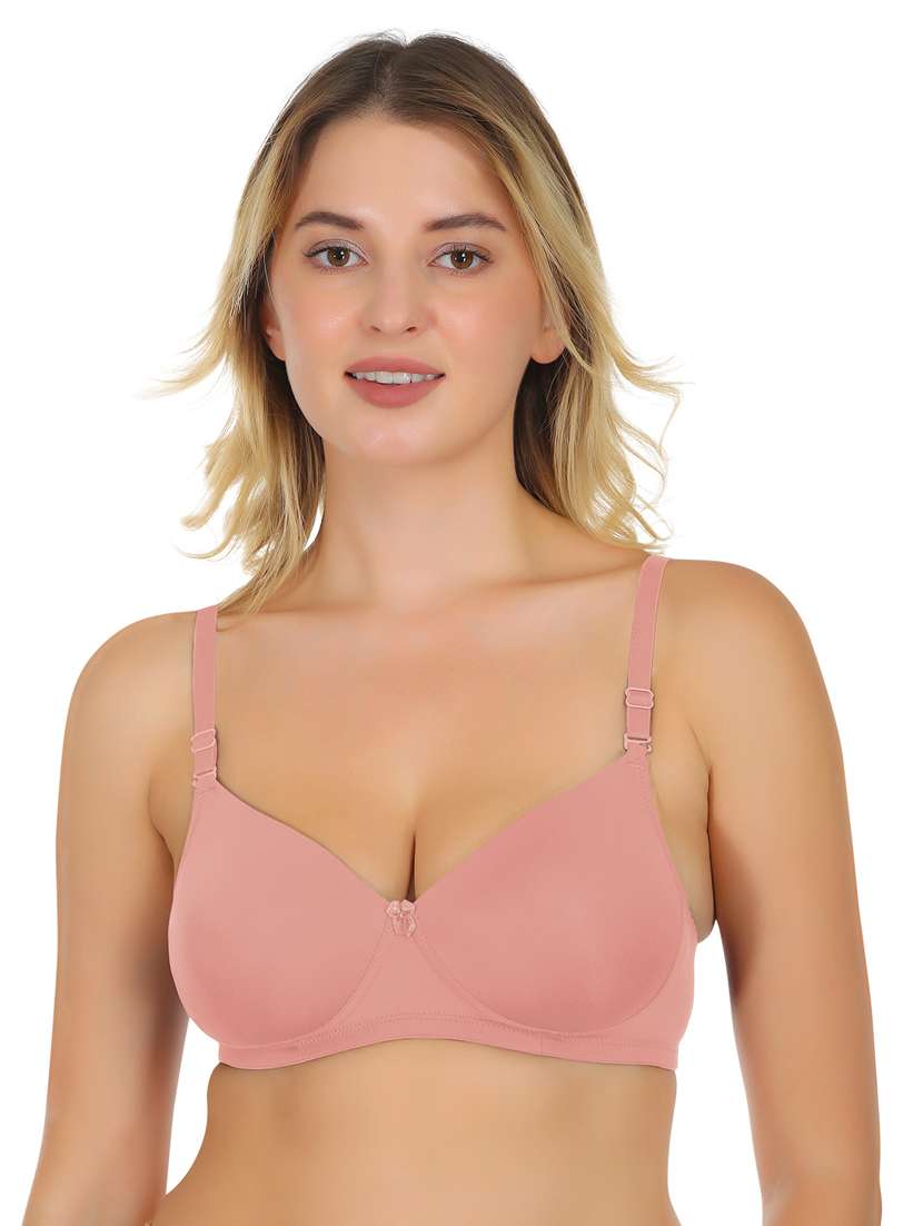 women solid lightly padded bra