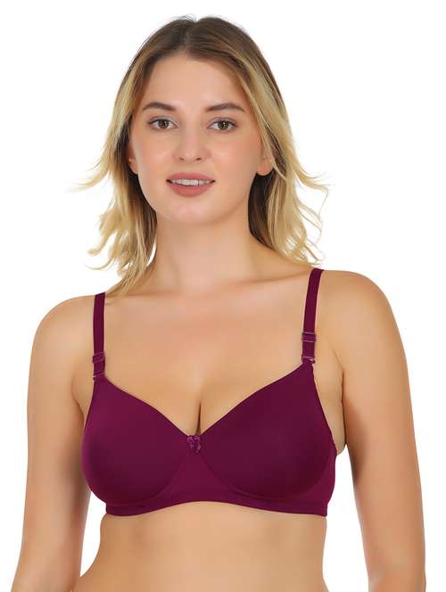 women solid lightly padded bra - 22100883 -  Standard Image - 0