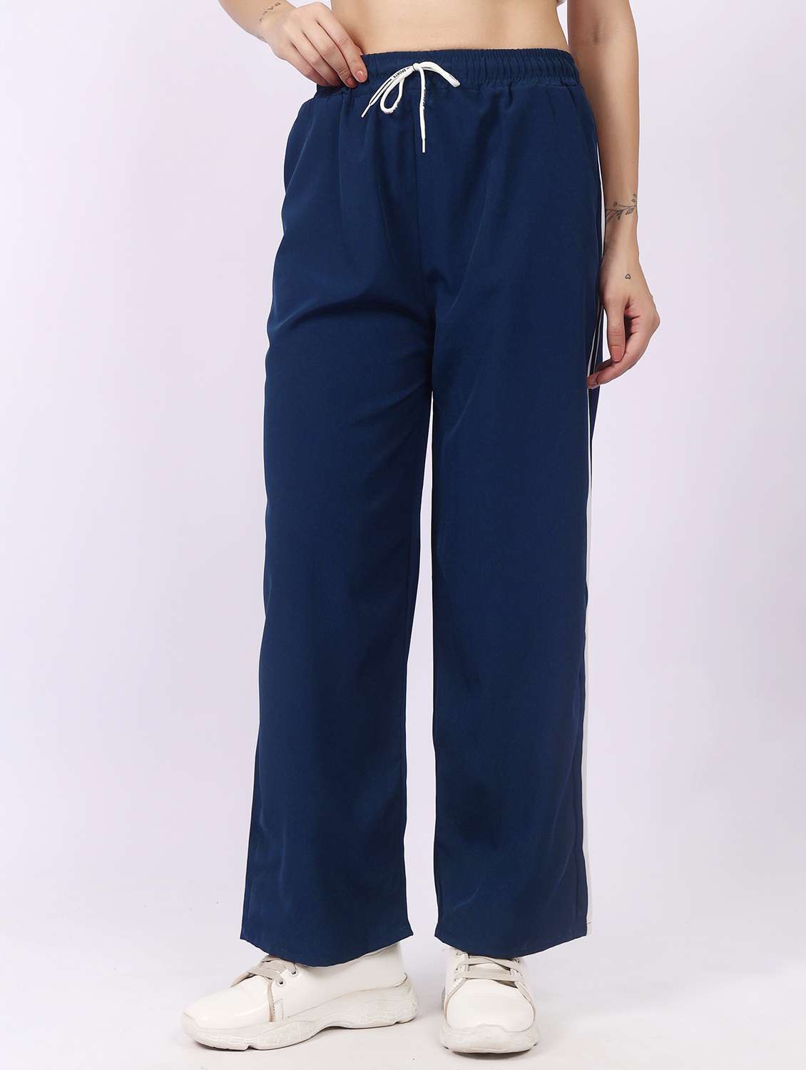 blue polyester regular track pants - 22100912 - Zoom Image - 0