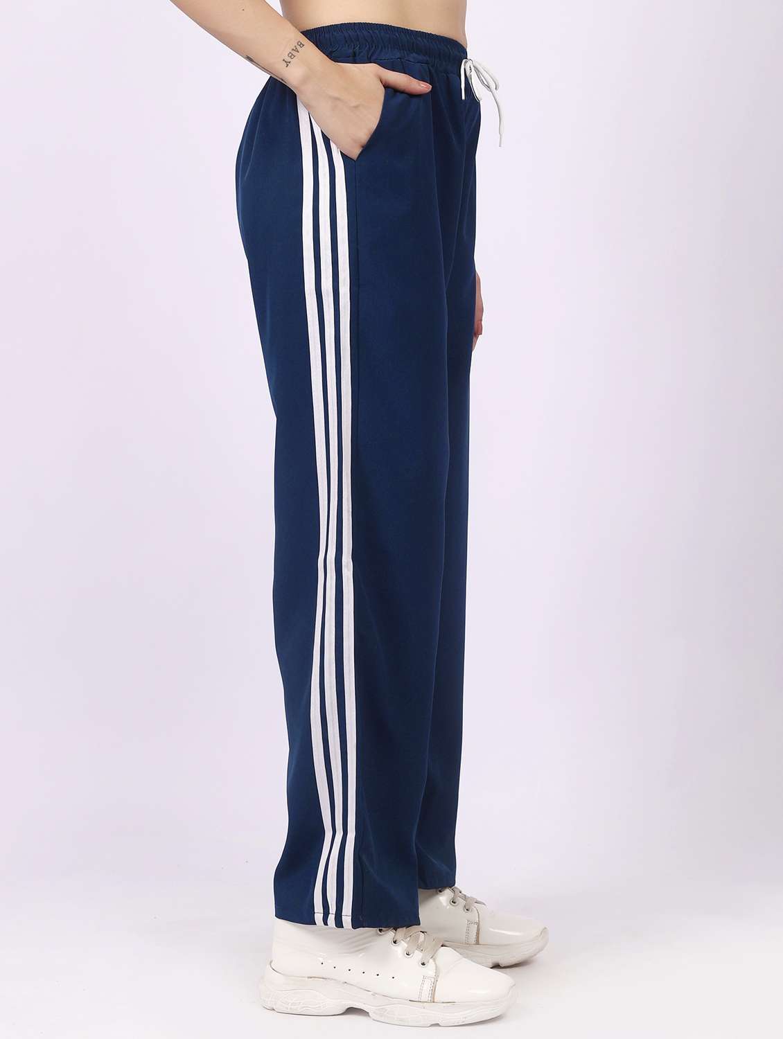 blue polyester regular track pants - 22100912 - Standard Image - 5