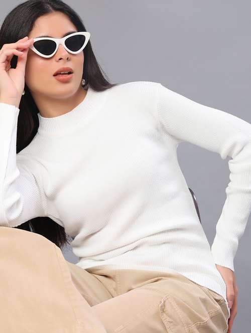 women solid long sleeve pullover - 22101025 -  Standard Image - 0