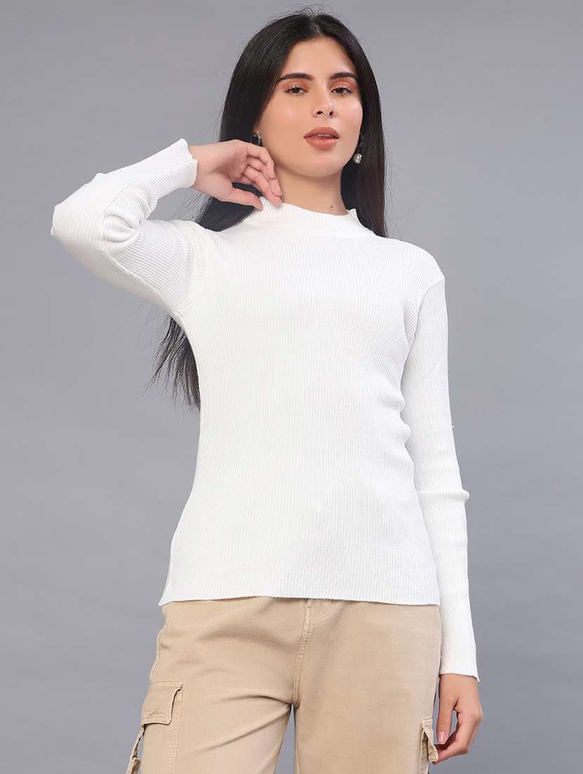 women solid long sleeve pullover - 22101025 -  Standard Image - 3