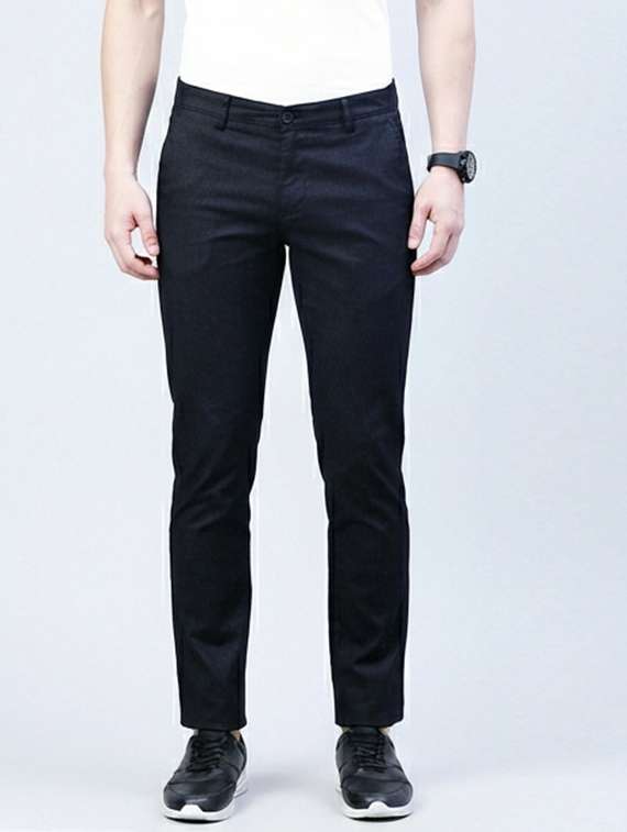 men solid mid rise sim fit chinos