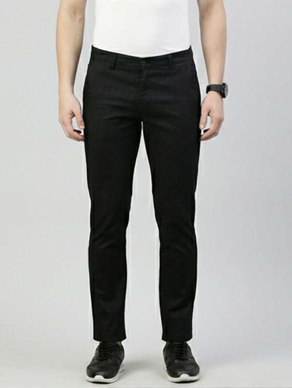 men solid mid rise sim fit chinos