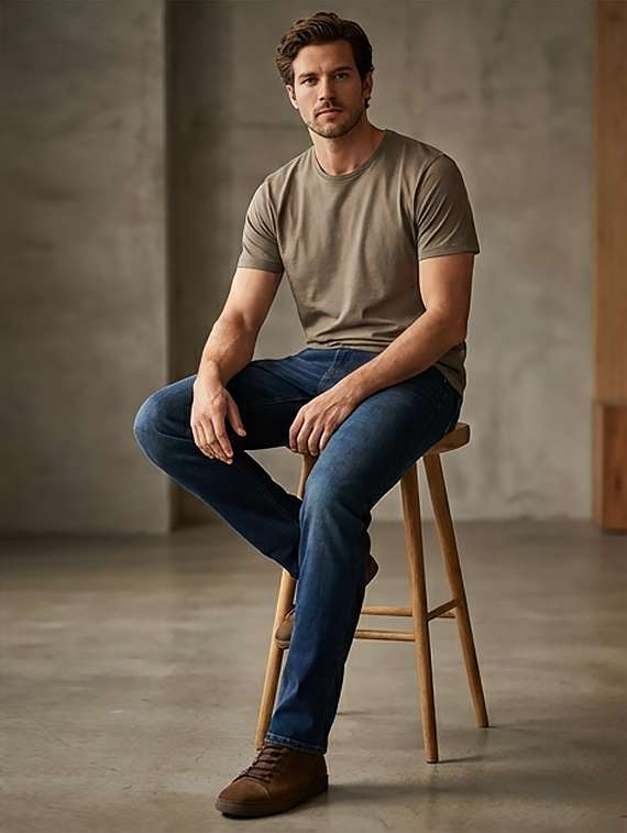 men solid mid rise sim fit jeans - 22101091 -  Standard Image - 3