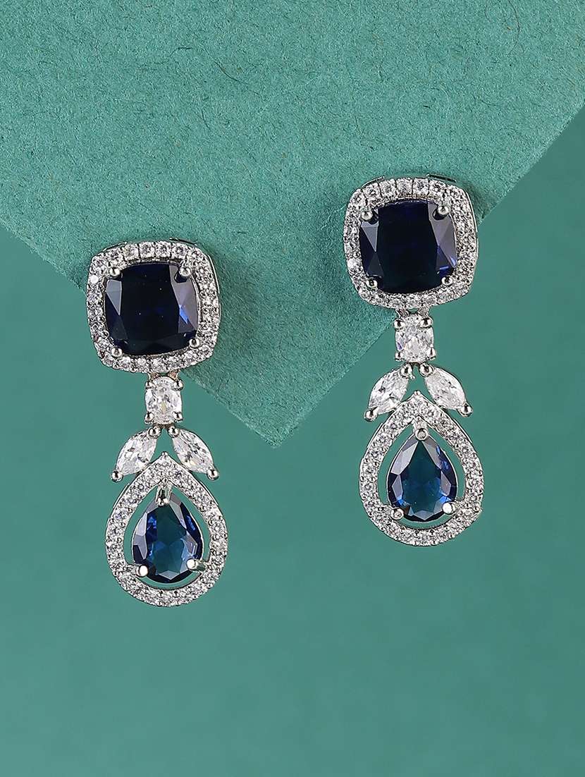 blue alloy drop earring