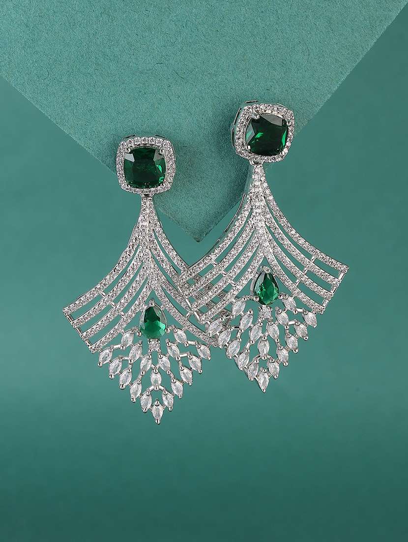 green alloy drop earring