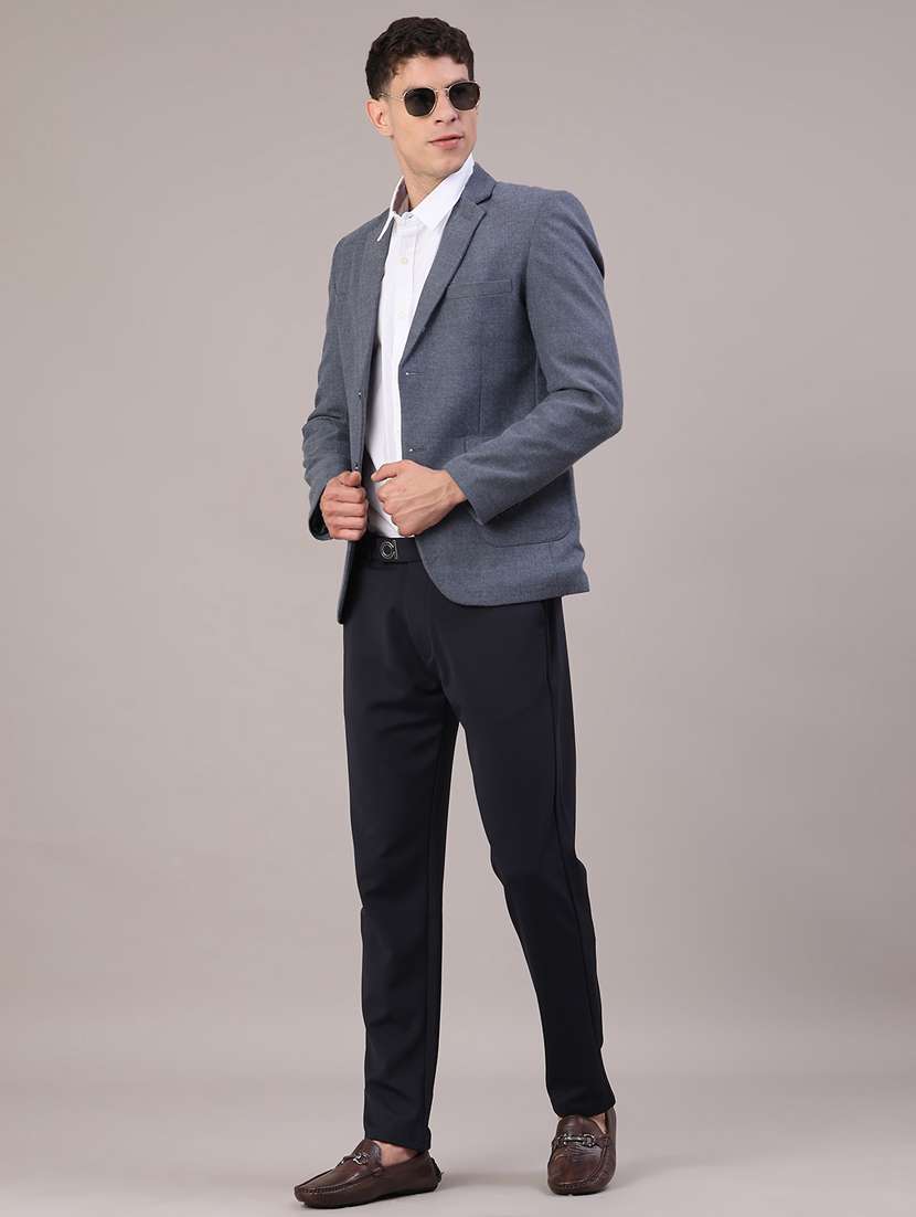 men self design lapel collar single breasted casual blazer - 22101104 -  Standard Image - 5