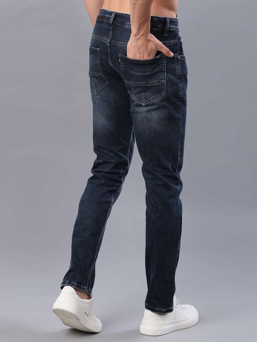 men solid mid rise slim fit jeans - 22101230 -  Standard Image - 3